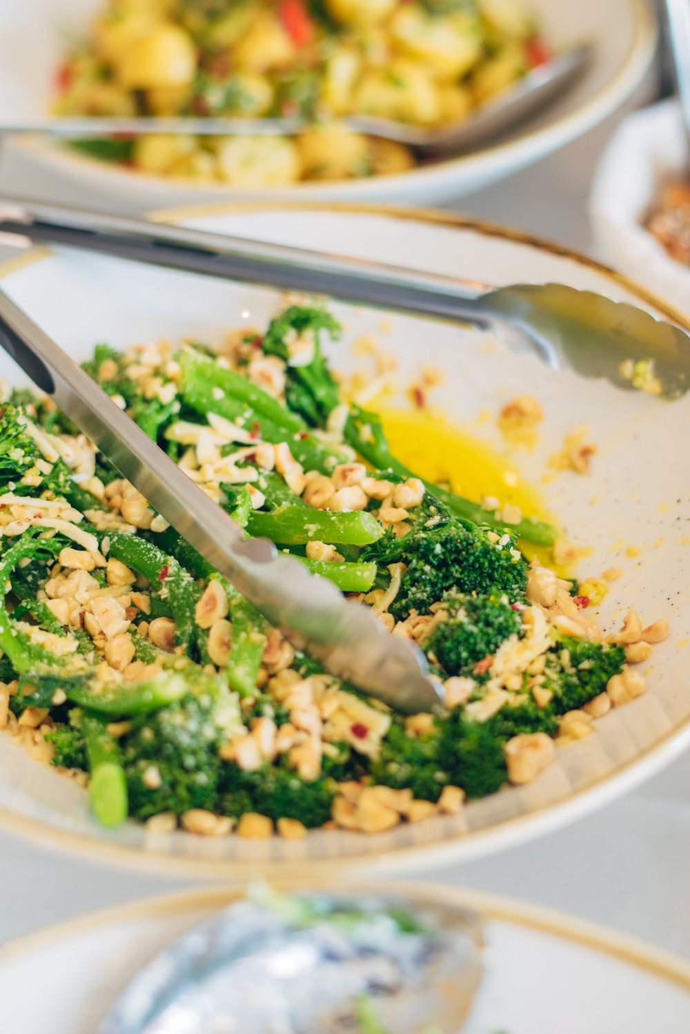 Tenderstem broccoli with toasted hazelnuts and chilli